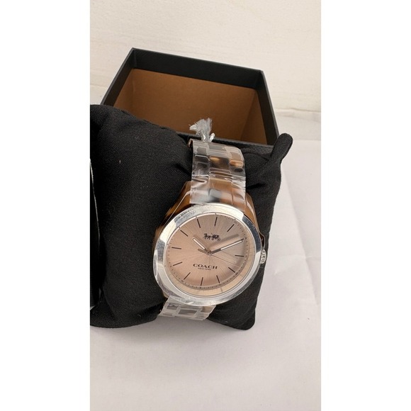 Coach Greyson Dial Brown Tortoise Resin Bracelet Watch 14503822 NEW main image 6
